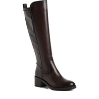 Tamaris Womens BROWN / 4UK Tamaris Womens Brown Side Zip High Knee Boot 1-25508-47