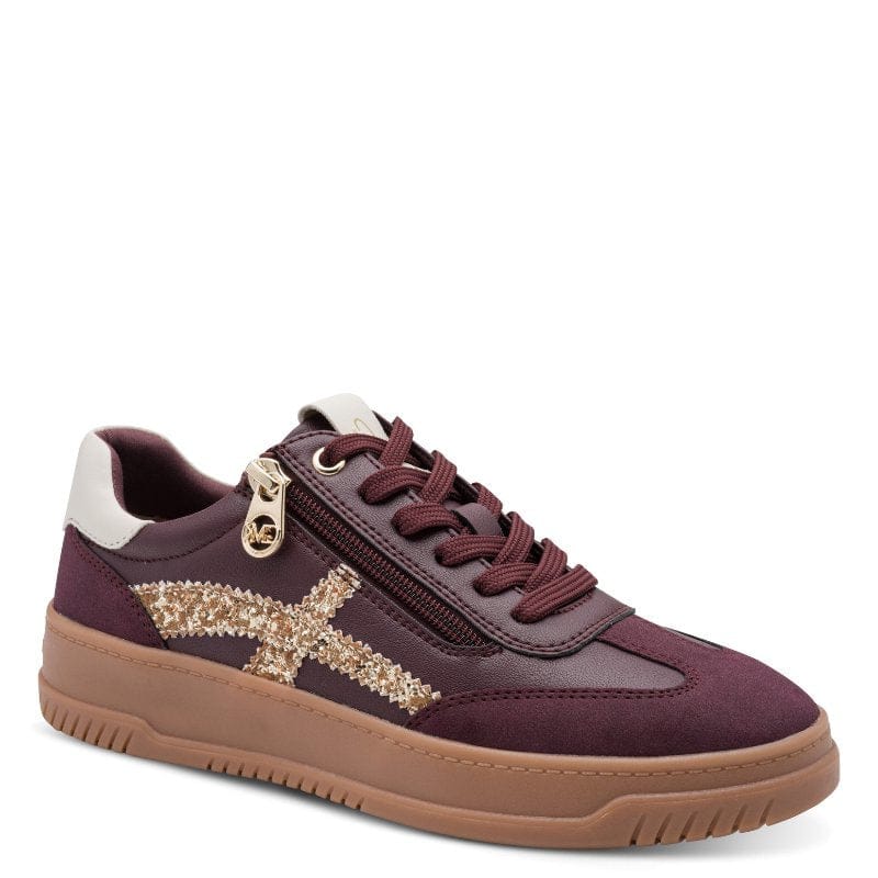 Marco Tozzi Womens BURGUNDY / 4UK Marco Tozzi Womens Burgundy Side Zip Fashion Trainer 2-83706-46