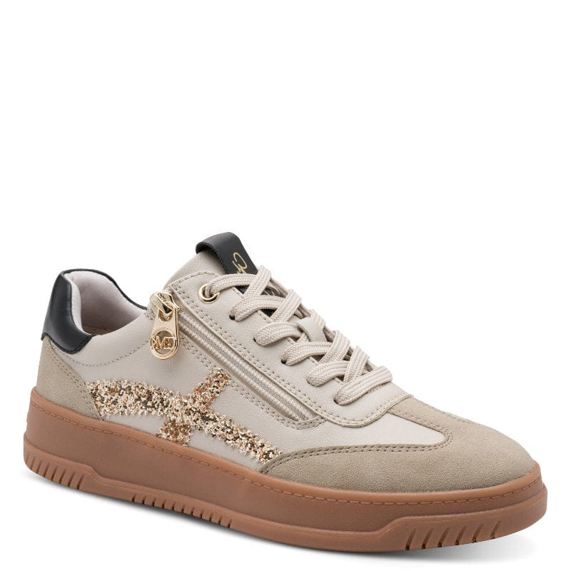 Marco Tozzi Womens CREAM / 4UK Marco Tozzi Womens Cream Side Zip Fashion Trainer 2-83706-46