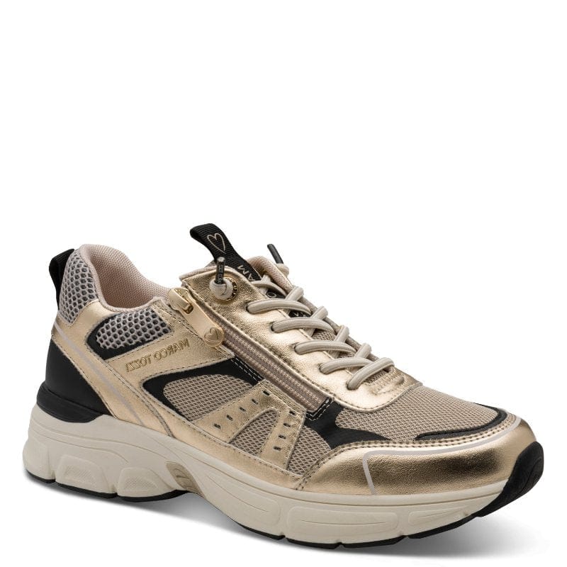 Marco Tozzi Womens GOLD / 3UK Marco Tozzi Womens Gold Side Zip Fashion Trainer 2-23756-46
