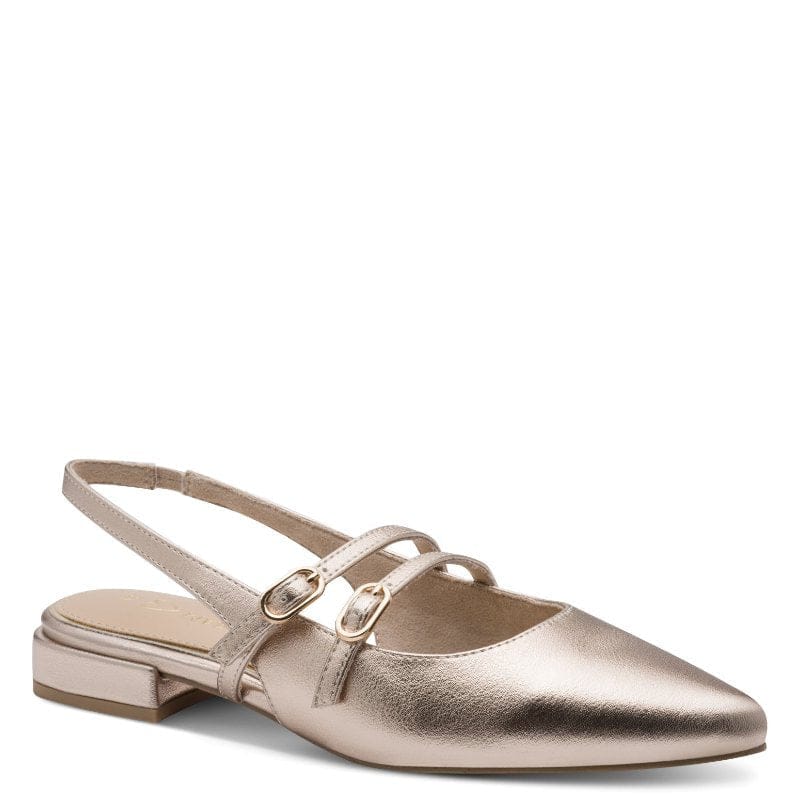 Marco Tozzi Womens GOLD / 4UK Marco Tozzi Womens Gold Buckle Slip On Sandal 2-29409-44