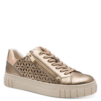 Marco Tozzi Womens GOLD / 4UK Marco Tozzi Womens Gold Lace Up Fashion Trainer 2-23701-42