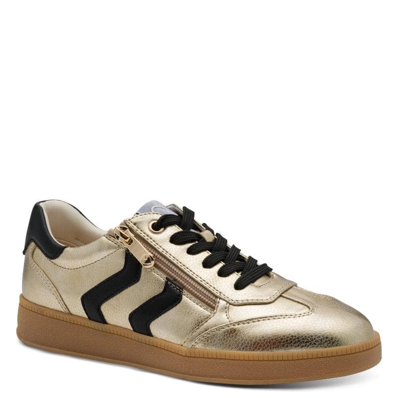 Marco Tozzi Womens GOLD / 4UK Marco Tozzi Womens Gold Lace Up Fashion Trainer 2-23739-44