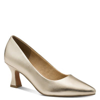Marco Tozzi Womens GOLD / 4UK Marco Tozzi Womens Gold Metallic Slip On Stiletto Heel Shoe 2-22420-42