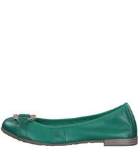 Marco Tozzi Womens Marco Tozzi Womens Ballet Flats Green Leather Shoes - 2-22102-42