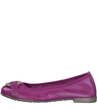 Marco Tozzi Womens Marco Tozzi Womens Ballet Flats Purple Leather Shoes - 2-22102-42