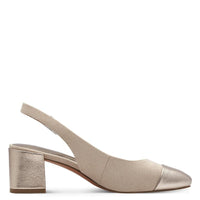 Marco Tozzi Womens Marco Tozzi Womens Beige Block Heel Slingback Shoe 2-29610-42