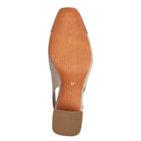 Marco Tozzi Womens Marco Tozzi Womens Beige Block Heel Slingback Shoe 2-29610-42