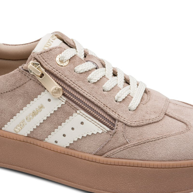 Marco Tozzi Womens Marco Tozzi Womens Beige Side Zip Fashion Trainer 2-23716-47