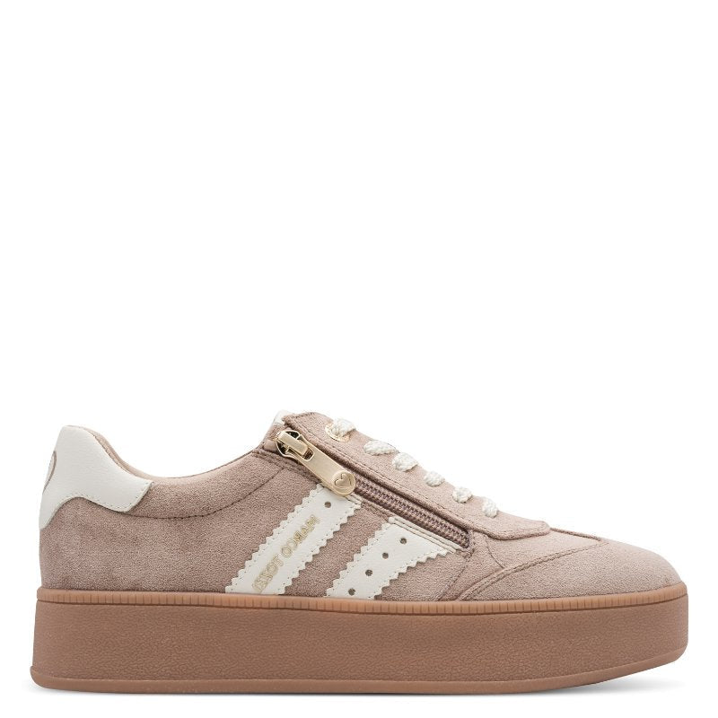Marco Tozzi Womens Marco Tozzi Womens Beige Side Zip Fashion Trainer 2-23716-47