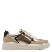 Marco Tozzi Womens Marco Tozzi Womens Beige Side Zip Fashion Trainer 2-23774-45