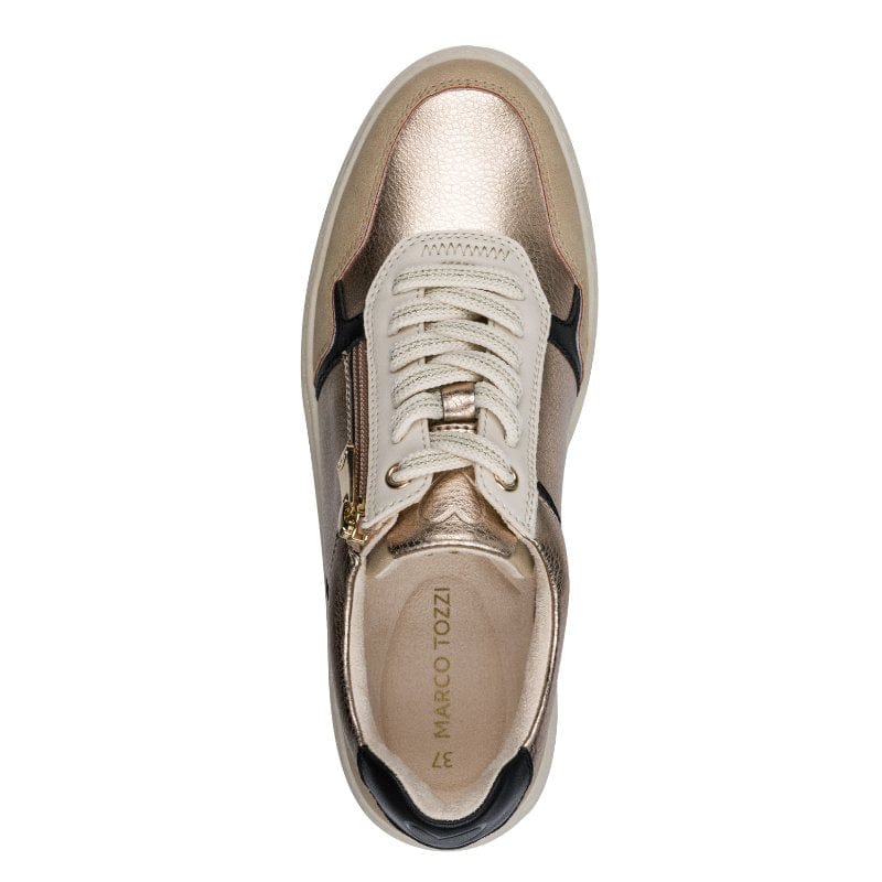 Marco Tozzi Womens Marco Tozzi Womens Beige Side Zip Fashion Trainer 2-23774-45