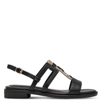 Marco Tozzi Womens Marco Tozzi Womens Black Buckle Slip On Sandal 2-28106-44