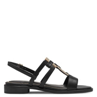 Marco Tozzi Womens Marco Tozzi Womens Black Buckle Slip On Sandal 2-28106-44