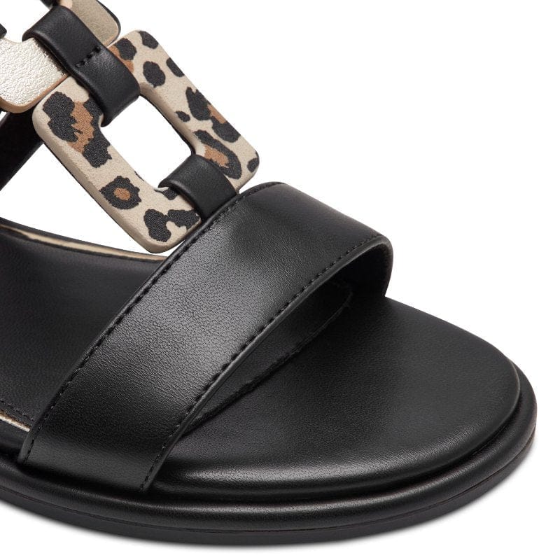 Marco Tozzi Womens Marco Tozzi Womens Black Buckle Slip On Sandal 2-28106-44