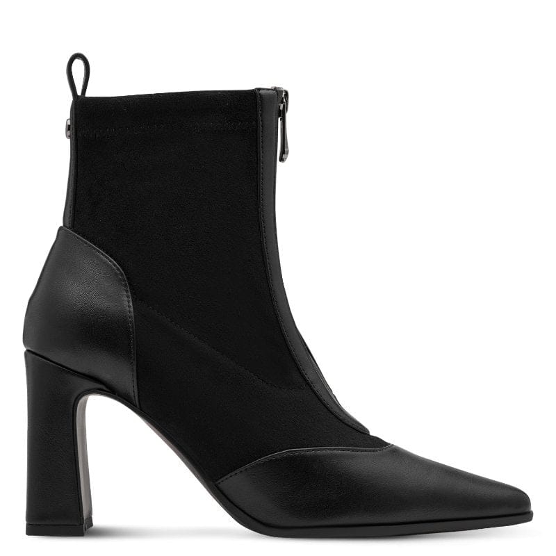 Marco Tozzi Womens Marco Tozzi Womens Black Front Zip High Heel Ankle Boot 2-25334-47