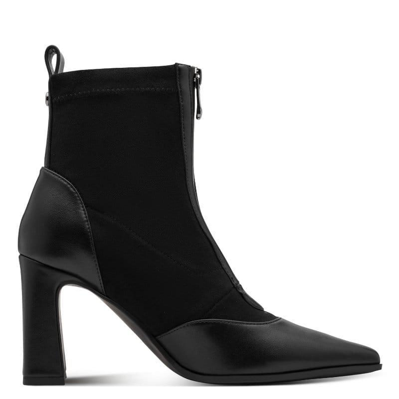 Marco Tozzi Womens Marco Tozzi Womens Black Front Zip High Heel Ankle Boot 2-25334-47