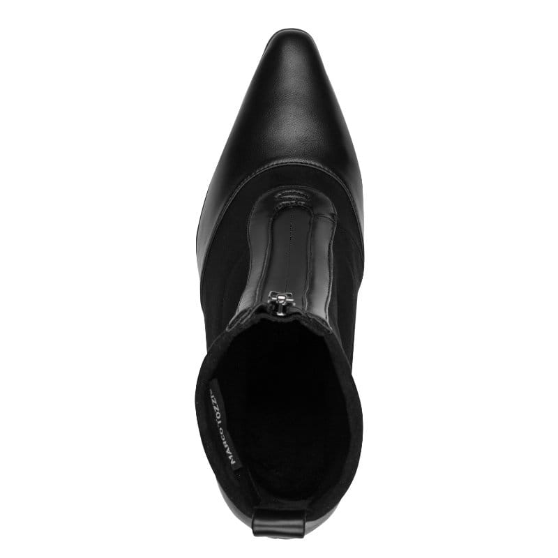 Marco Tozzi Womens Marco Tozzi Womens Black Front Zip High Heel Ankle Boot 2-25334-47