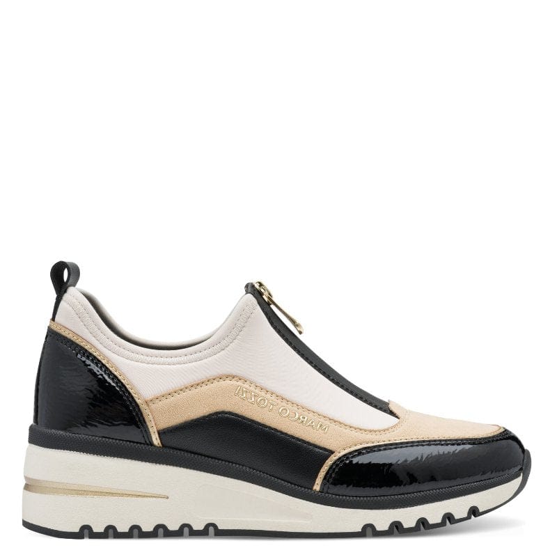 Marco Tozzi Womens Marco Tozzi Womens Black Front Zip Wedge Fashion Trainer 2-24780-45
