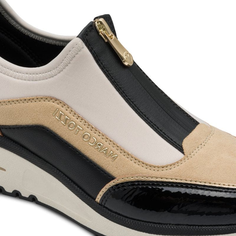 Marco Tozzi Womens Marco Tozzi Womens Black Front Zip Wedge Fashion Trainer 2-24780-45