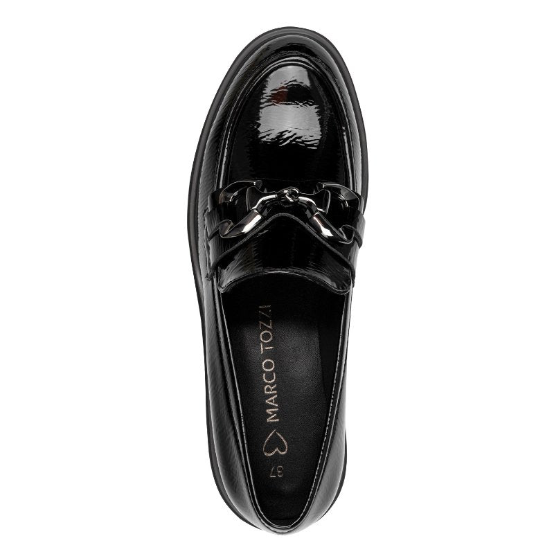 Marco Tozzi Womens Marco Tozzi Womens Black Patent Slip On Shoe 2-24700-43
