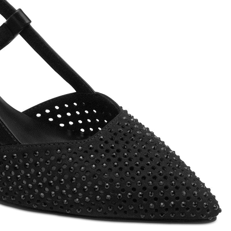 Marco Tozzi Womens Marco Tozzi Womens Black Pointed Slingback Shoe 2-29667-46