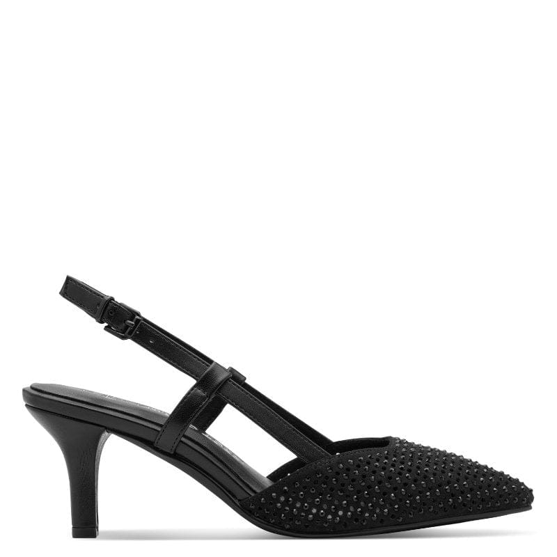 Marco Tozzi Womens Marco Tozzi Womens Black Pointed Slingback Shoe 2-29667-46
