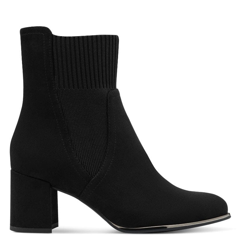 Marco Tozzi Womens Marco Tozzi Womens Black Side Zip Block Heel Ankle Boot 2-25392-41