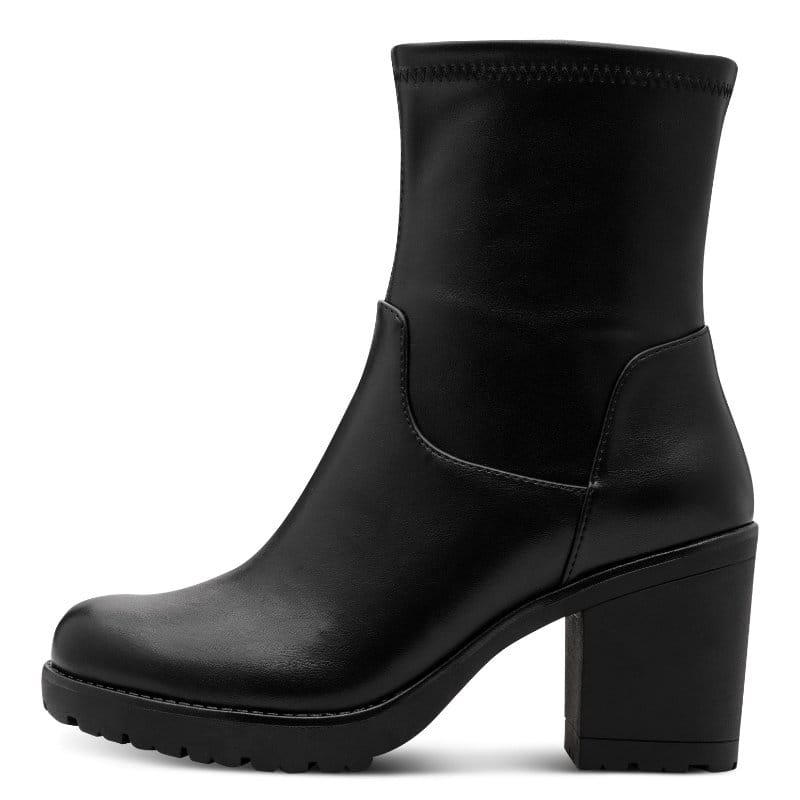 Marco Tozzi Womens Marco Tozzi Womens Black Side Zip Block Heel Ankle Boot 2-25401-47