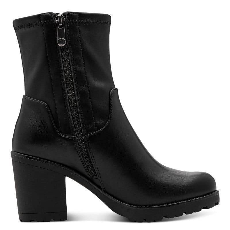 Marco Tozzi Womens Marco Tozzi Womens Black Side Zip Block Heel Ankle Boot 2-25401-47