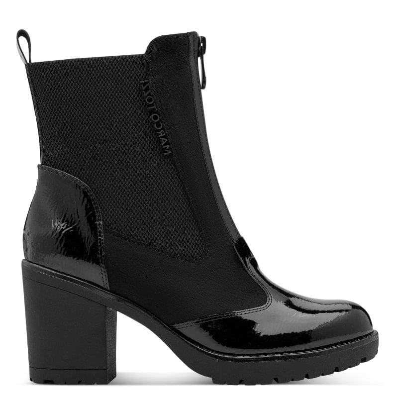 Marco Tozzi Womens Marco Tozzi Womens Black Side Zip Block Heel Ankle Boot 2-25405-47