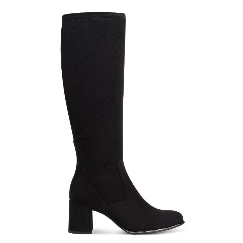 Marco Tozzi Womens Marco Tozzi Womens Black Side Zip Block Heel High Knee Boot 2-25500-41