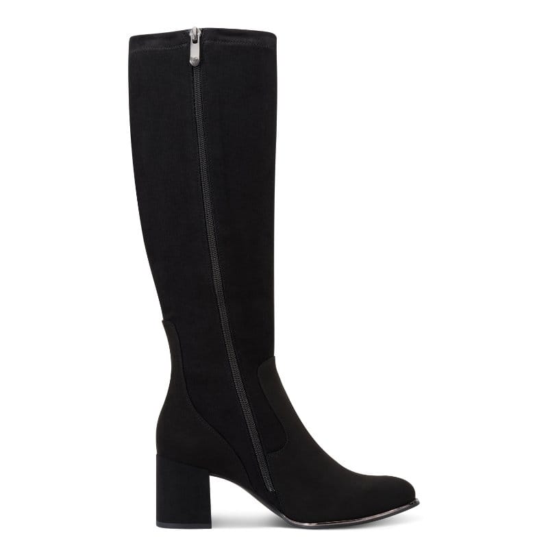 Marco Tozzi Womens Marco Tozzi Womens Black Side Zip Block Heel High Knee Boot 2-25500-41