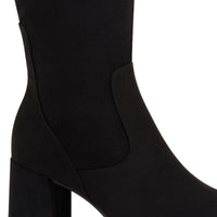 Marco Tozzi Womens Marco Tozzi Womens Black Side Zip Block Heel High Knee Boot 2-25500-41