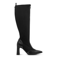 Marco Tozzi Womens Marco Tozzi Womens Black Side Zip Block Heel High Knee Boot 2-25503-47