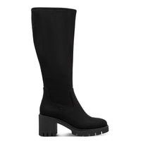 Marco Tozzi Womens Marco Tozzi Womens Black Side Zip Block Heel High Knee Boot 2-25608-47