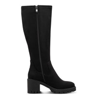 Marco Tozzi Womens Marco Tozzi Womens Black Side Zip Block Heel High Knee Boot 2-25608-47