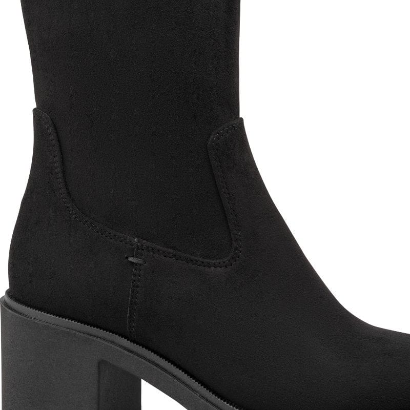 Marco Tozzi Womens Marco Tozzi Womens Black Side Zip Block Heel High Knee Boot 2-25608-47