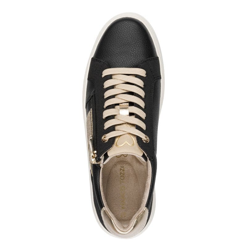 Marco Tozzi Womens Marco Tozzi Womens Black Side Zip Fashion Trainer 2-23750-45