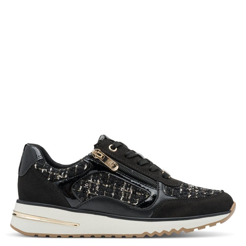Marco Tozzi Womens Marco Tozzi Womens Black Side Zip Fashion Trainer 2-23786-45