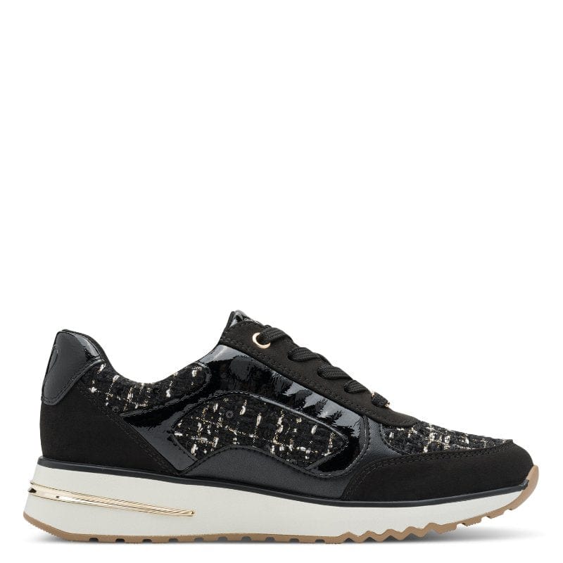 Marco Tozzi Womens Marco Tozzi Womens Black Side Zip Fashion Trainer 2-23786-45