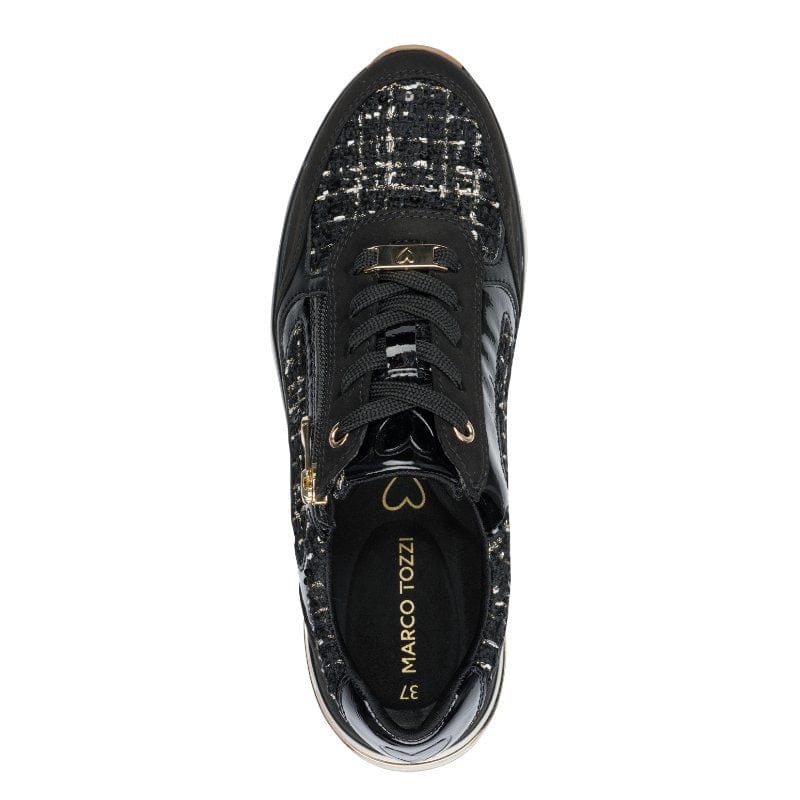 Marco Tozzi Womens Marco Tozzi Womens Black Side Zip Fashion Trainer 2-23786-45