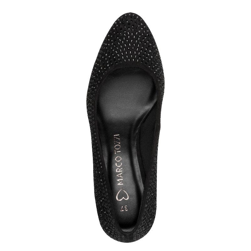 Marco Tozzi Womens Marco Tozzi Womens Black Slip-On Heel Shoes 2-22440-45
