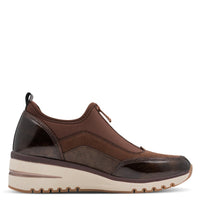 Marco Tozzi Womens Marco Tozzi Womens Brown Front Zip Wedge Fashion Trainer 2-24780-45