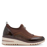 Marco Tozzi Womens Marco Tozzi Womens Brown Front Zip Wedge Fashion Trainer 2-24780-45