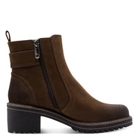 Marco Tozzi Womens Marco Tozzi Womens Brown Side Zip Block Heel Ankle Boot 2-25428-45