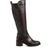Tamaris Womens Tamaris Womens  Brown Side Zip High Knee Boot 1-25508-47