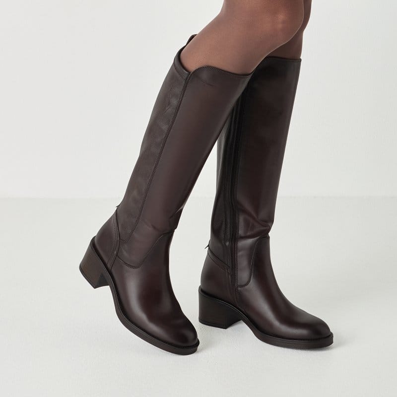 Tamaris Womens Tamaris Womens  Brown Side Zip High Knee Boot 1-25508-47