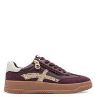 Marco Tozzi Womens Marco Tozzi Womens Burgundy Side Zip Fashion Trainer 2-83706-46