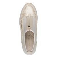 Marco Tozzi Womens Marco Tozzi Womens Cream Front Zip Wedge Fashion Trainer 2-24780-45